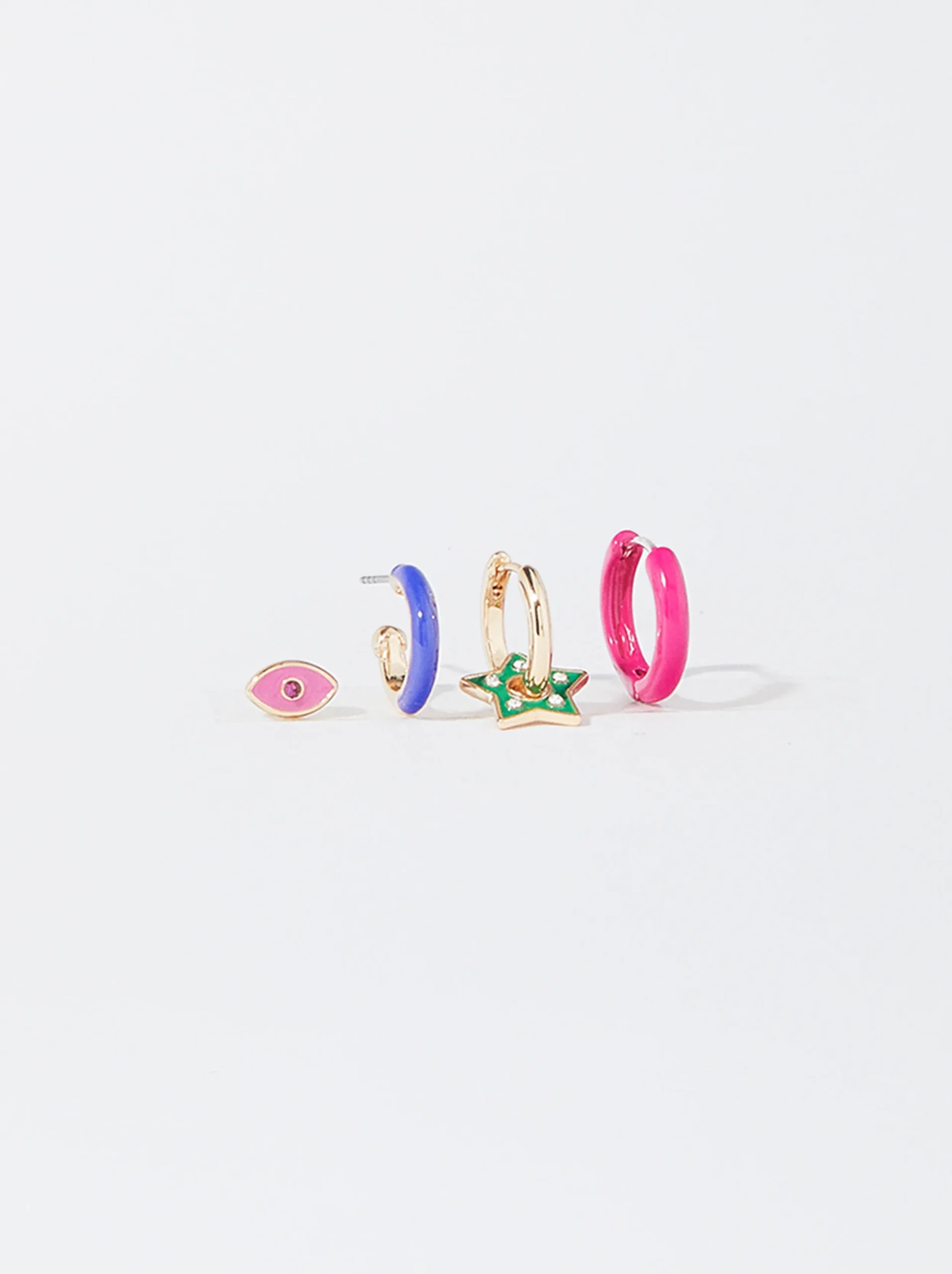 PARFOIS Conjunto De Pendientes Esmaltados Multicor Sale