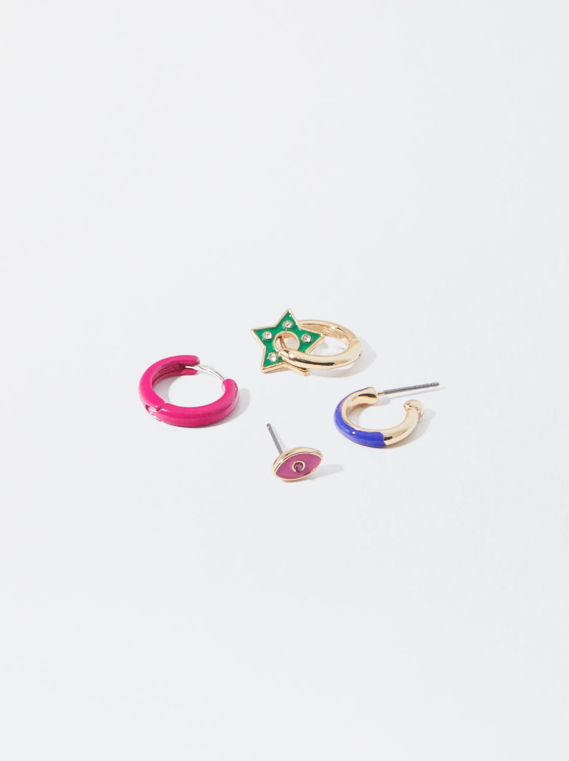 PARFOIS Conjunto De Pendientes Esmaltados Multicor Sale