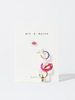 PARFOIS Conjunto De Pendientes Esmaltados Multicor Sale