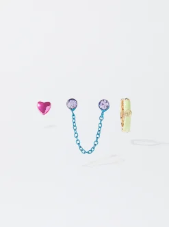 PARFOIS Conjunto De Pendientes Esmaltados Multicor Sale