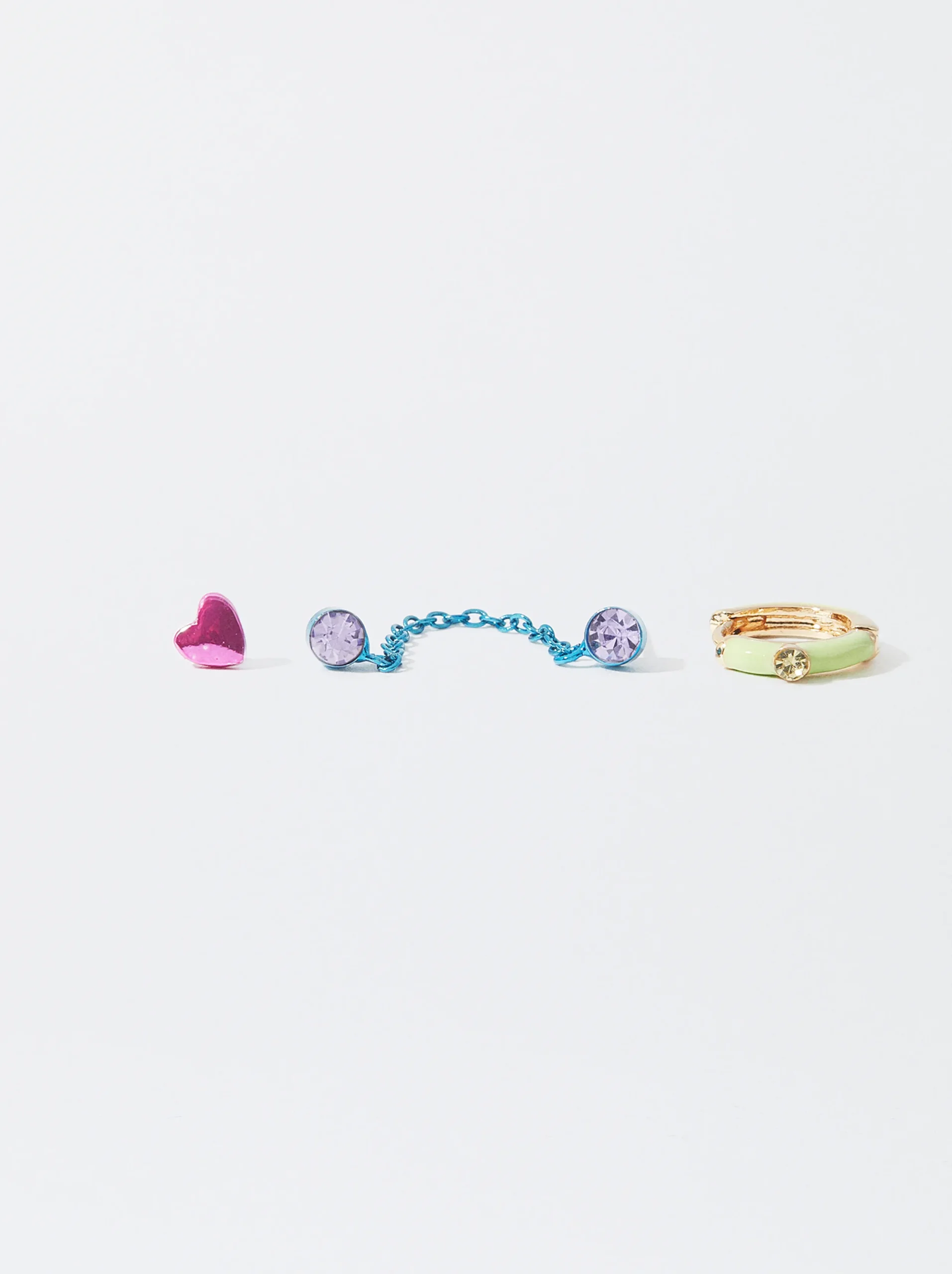 PARFOIS Conjunto De Pendientes Esmaltados Multicor Sale