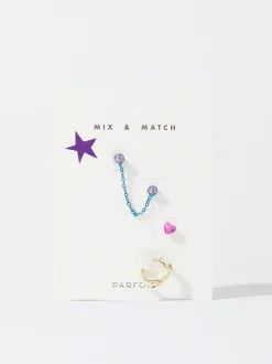 PARFOIS Conjunto De Pendientes Esmaltados Multicor Sale