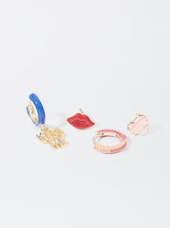 PARFOIS Conjunto De Pendientes Esmaltados Multicor Online