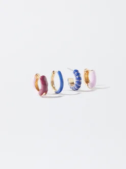 PARFOIS Conjunto De Pendientes Esmaltados Multicor Best Sale