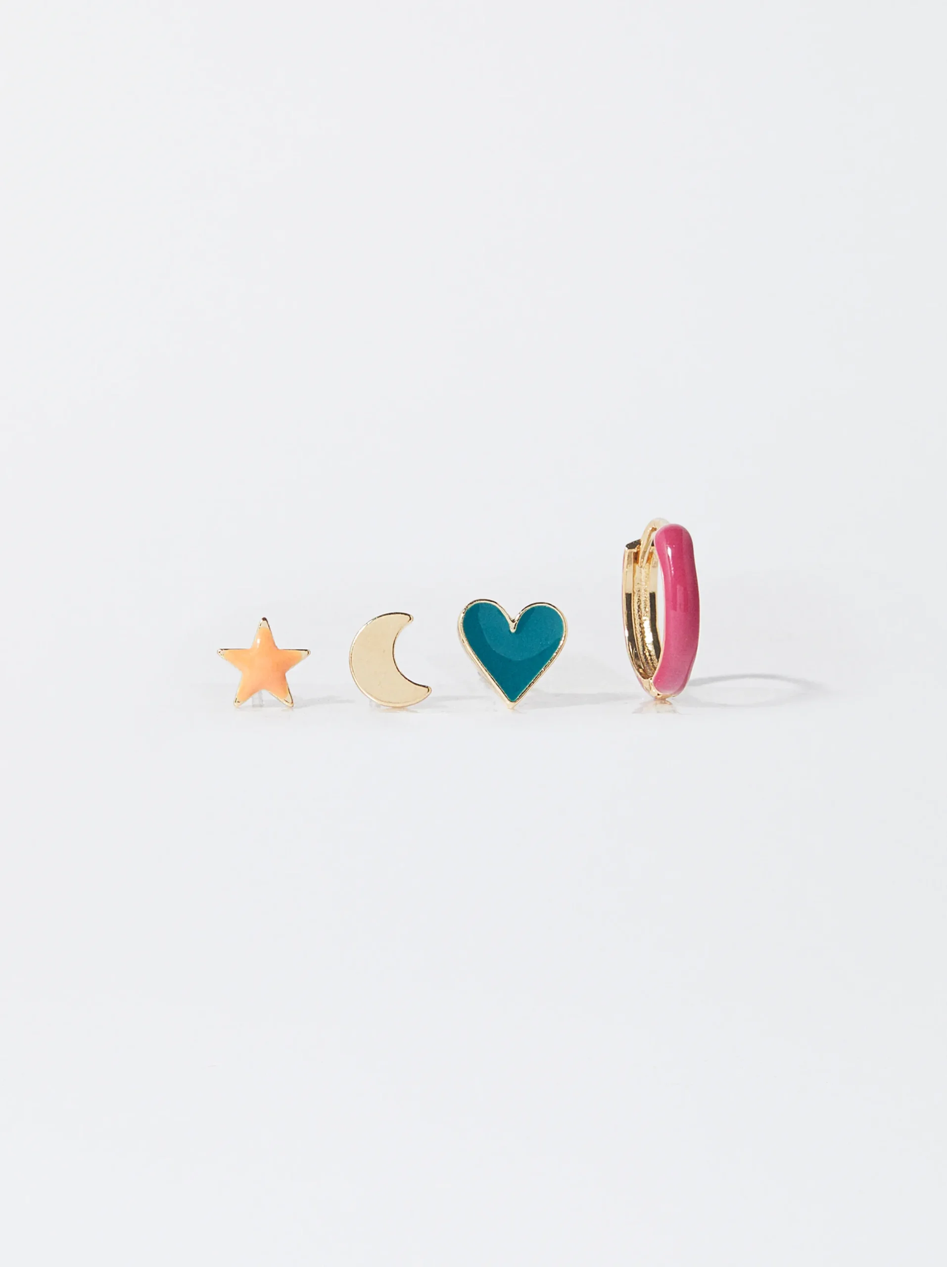 PARFOIS Conjunto De Pendientes Esmaltados Multicor Cheap
