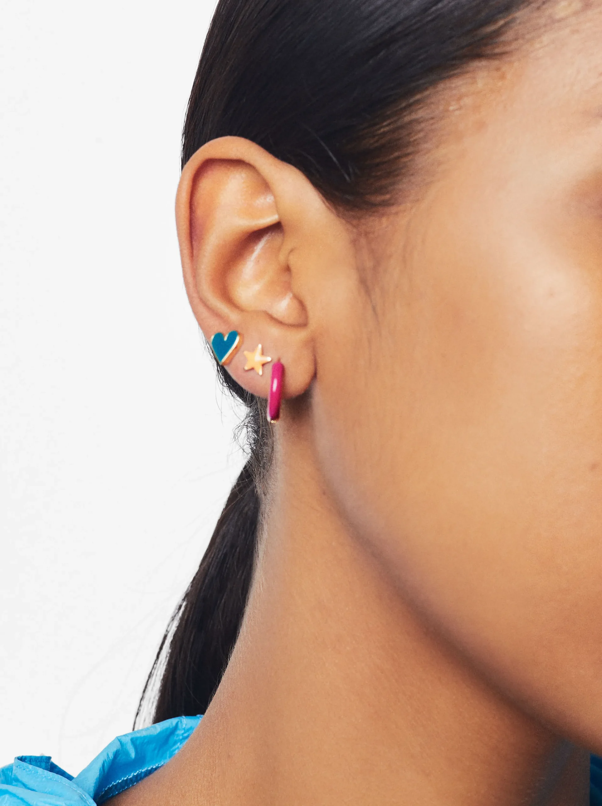PARFOIS Conjunto De Pendientes Esmaltados Multicor Cheap