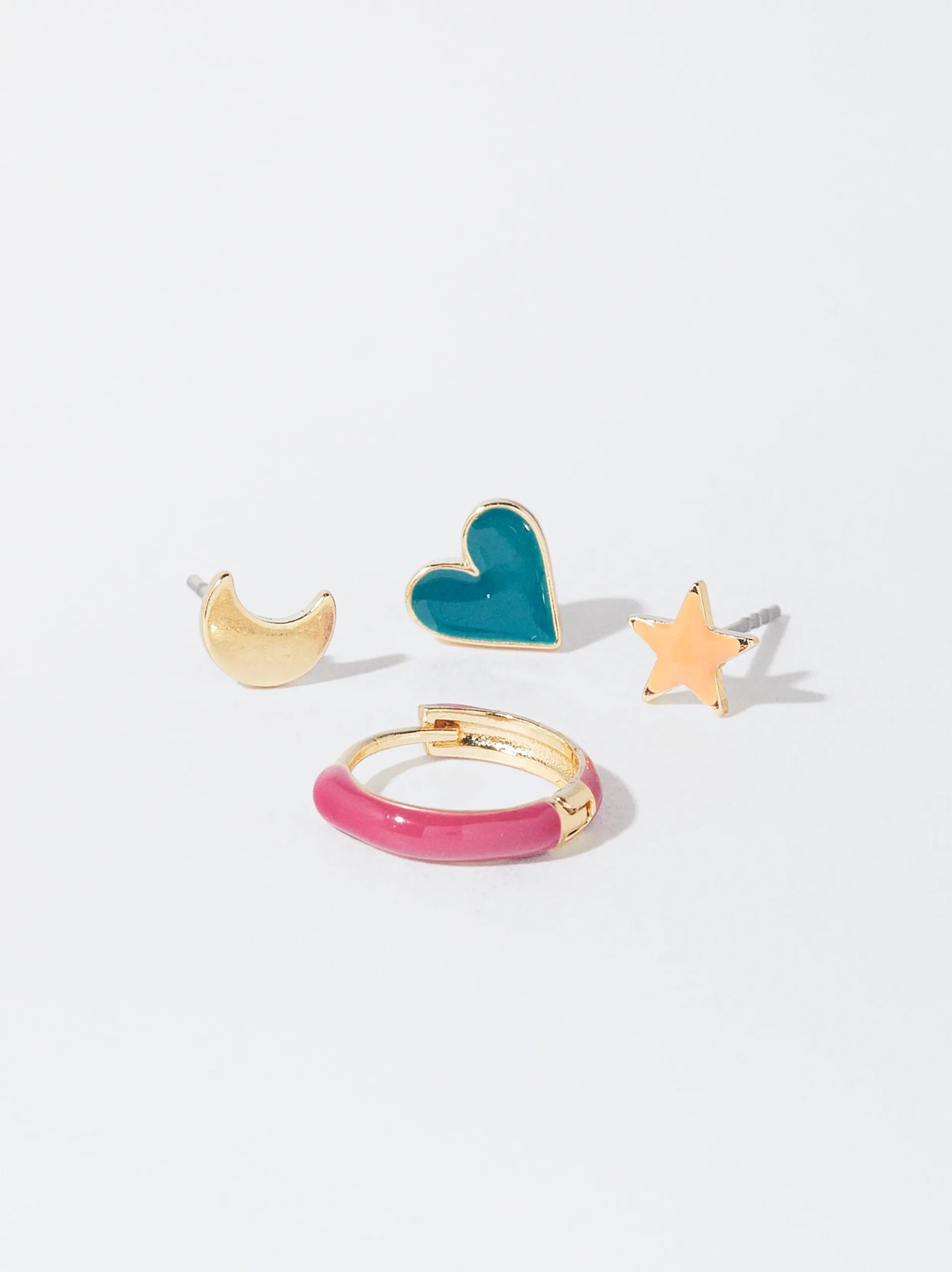 PARFOIS Conjunto De Pendientes Esmaltados Multicor Cheap