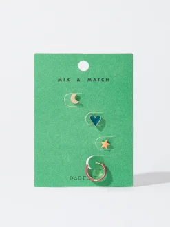 PARFOIS Conjunto De Pendientes Esmaltados Multicor Cheap