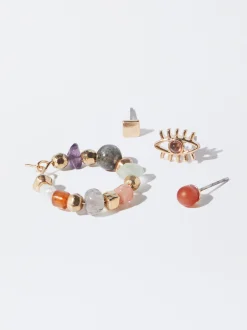 PARFOIS Conjunto De Pendientes Multicolor Multicor Flash Sale