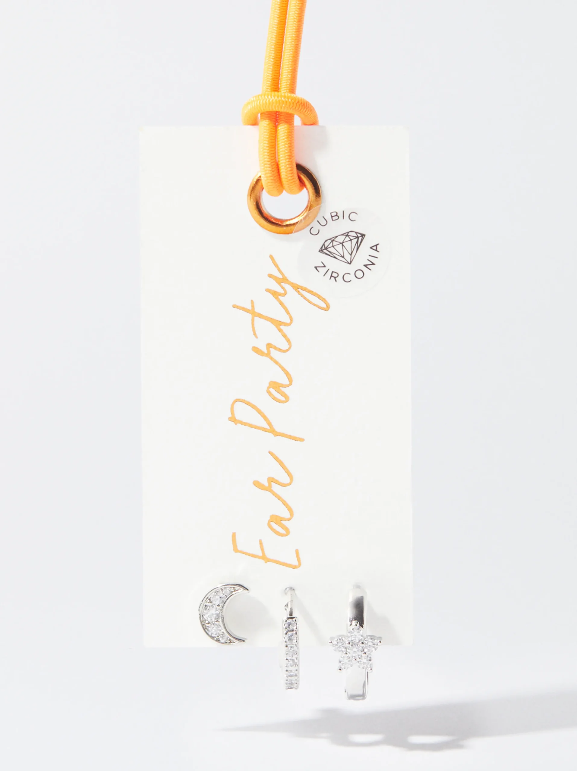PARFOIS Conjunto De Pendientes Plateados Con Circonitas Multicor New