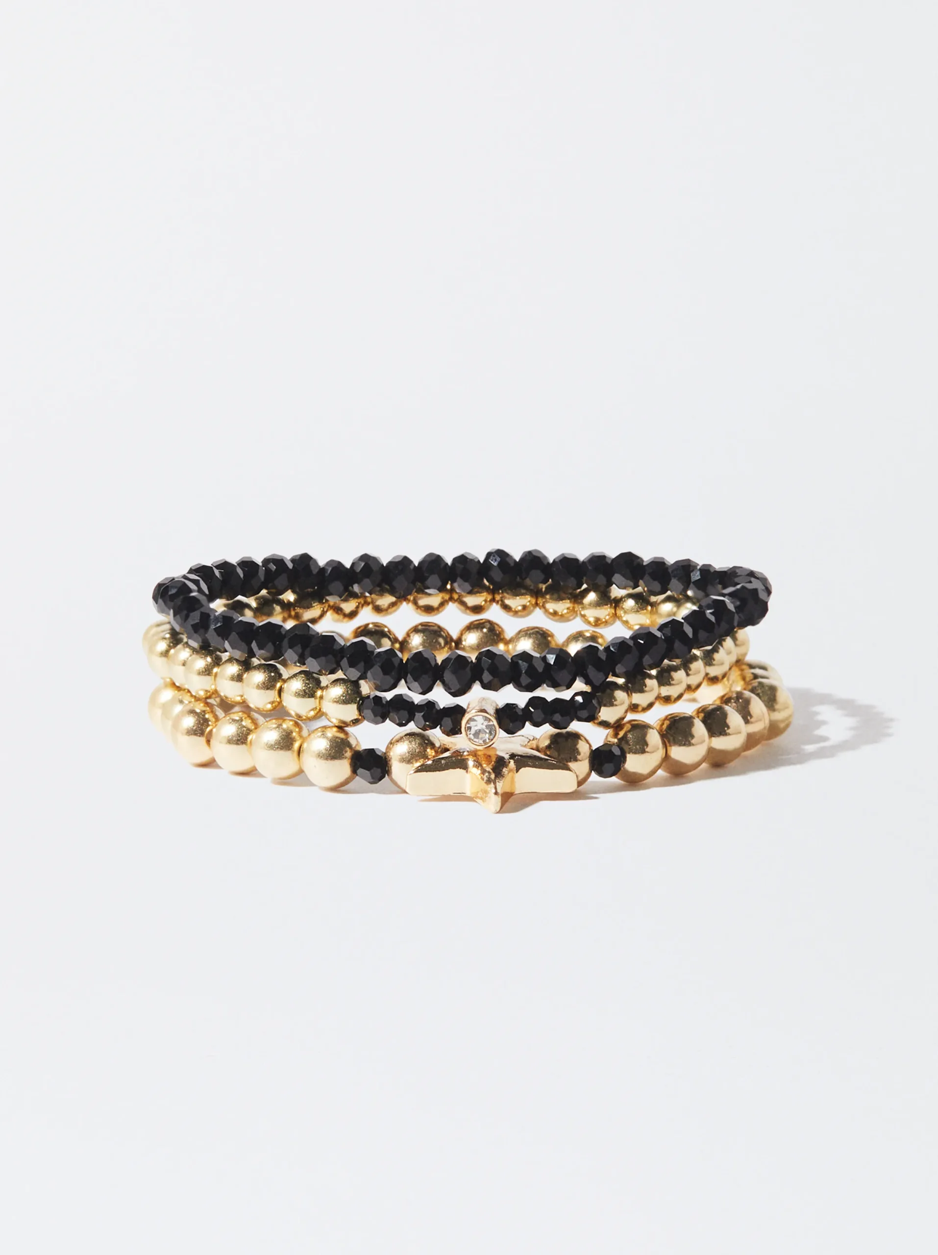 PARFOIS Conjunto De Pulseras Elásticas Negro New