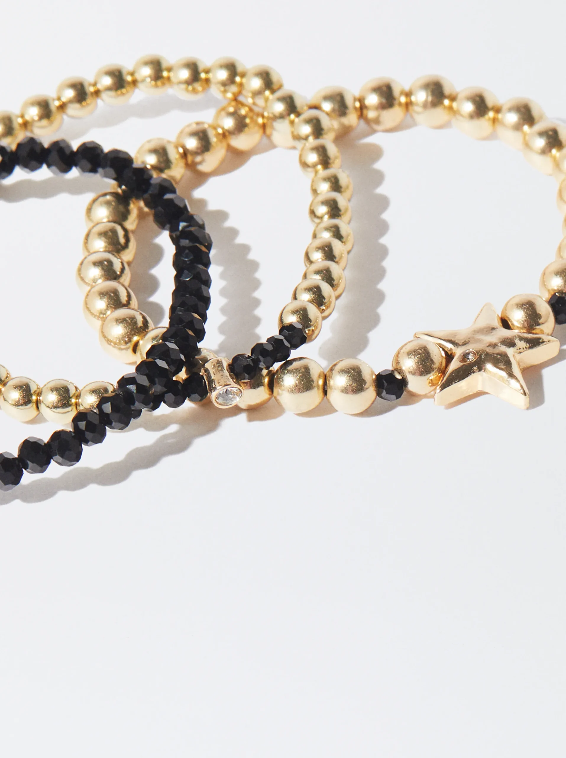 PARFOIS Conjunto De Pulseras Elásticas Negro New