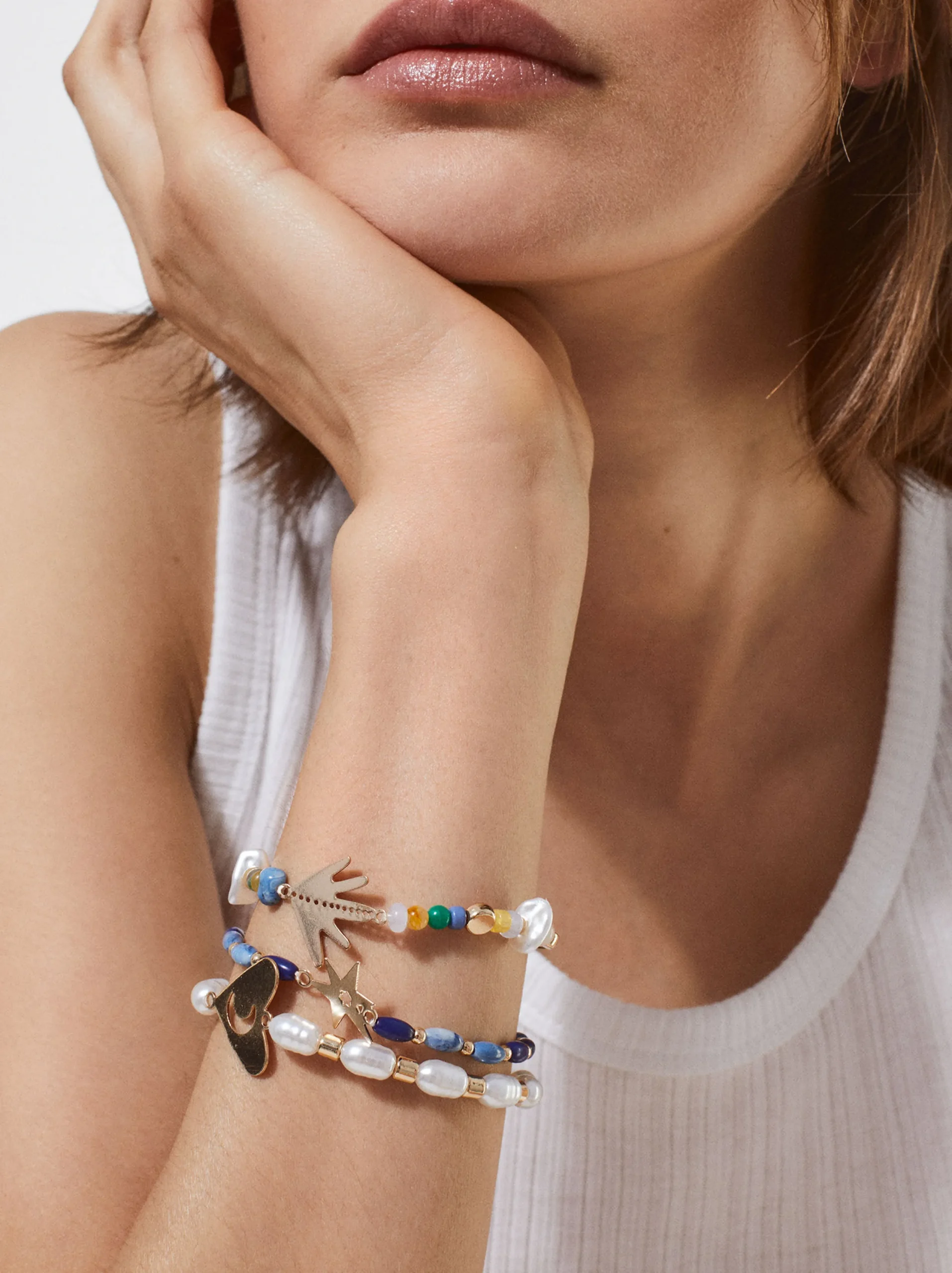 PARFOIS Conjunto De Pulseras Perlas Multicor Online