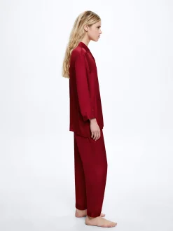 PARFOIS Conjunto Pijama Personalizable Con Antifaz Rojo Fashion
