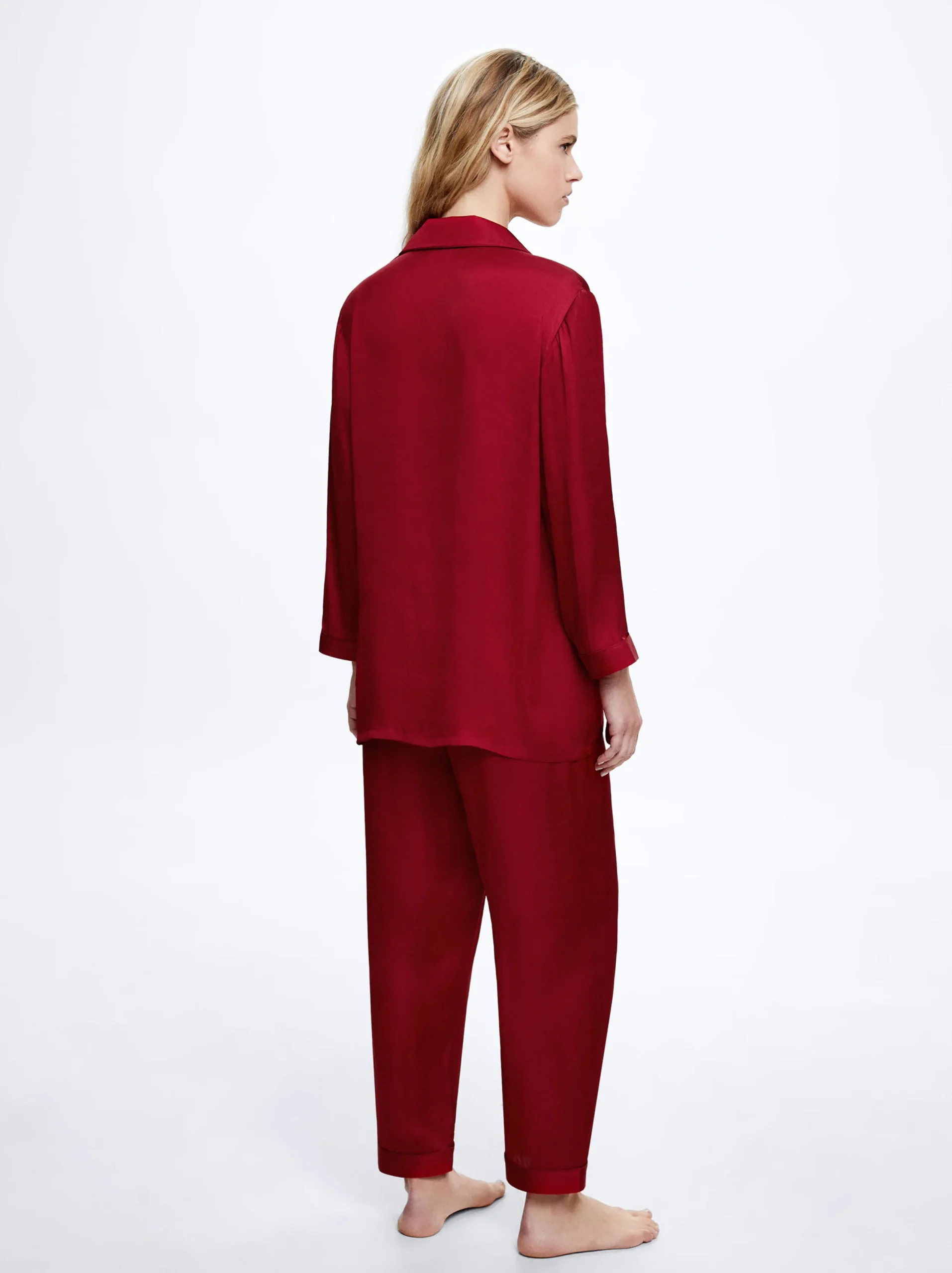 PARFOIS Conjunto Pijama Personalizable Con Antifaz Rojo Fashion