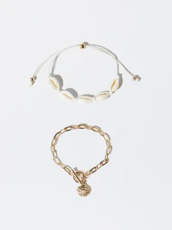 PARFOIS Conjunto Pulseras Conchas Dorado Online