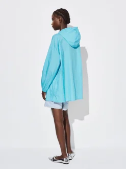 PARFOIS Cortavientos De Bolsillo Con Capucha Azul Discount