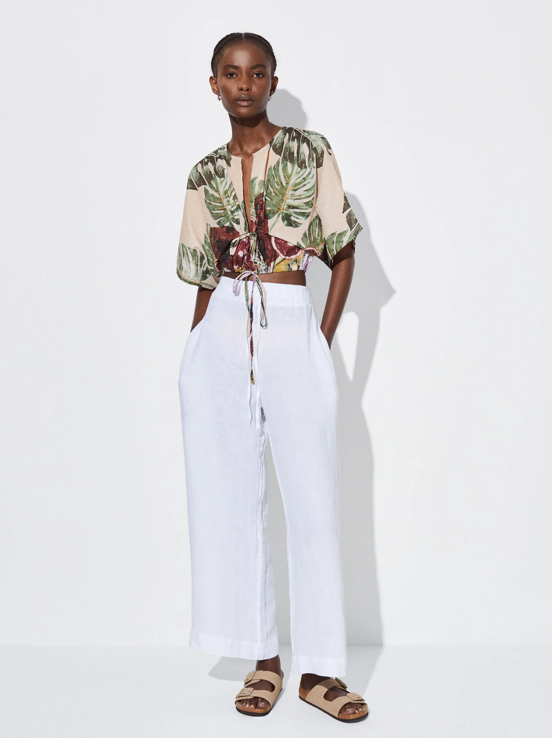 PARFOIS Cropped Top Estampado Multicor Best