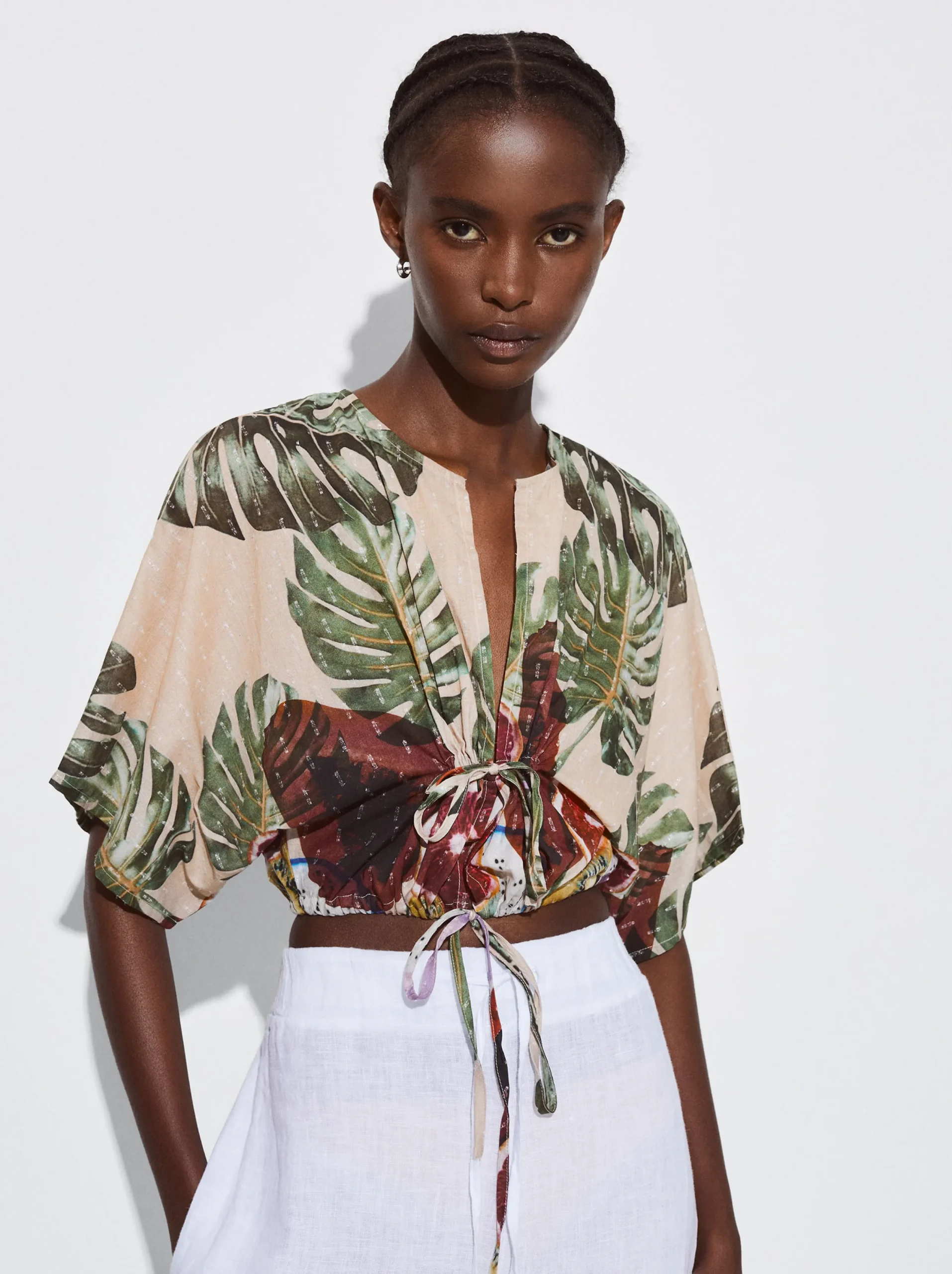 PARFOIS Cropped Top Estampado Multicor Best