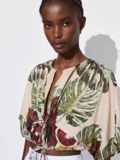 PARFOIS Cropped Top Estampado Multicor Best