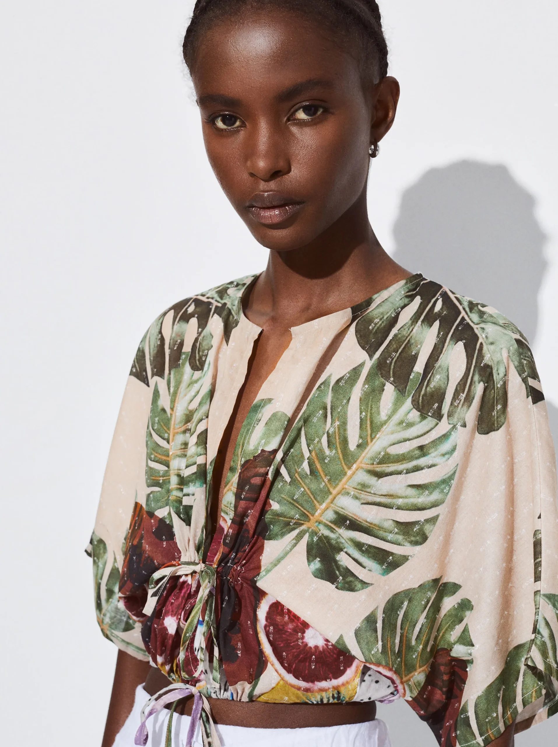 PARFOIS Cropped Top Estampado Multicor Best