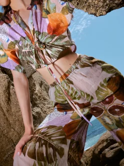 PARFOIS Cropped Top Estampado Multicor Best