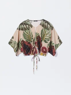 PARFOIS Cropped Top Estampado Multicor Best
