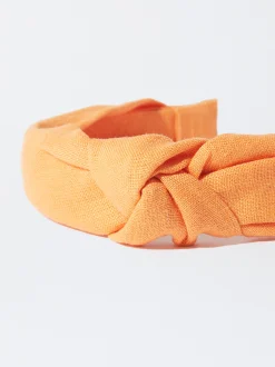PARFOIS Diadema Ancha Nudo Lino Rosa Clearance