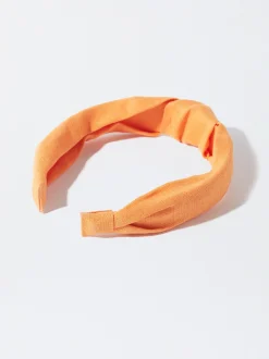 PARFOIS Diadema Ancha Nudo Lino Rosa Clearance