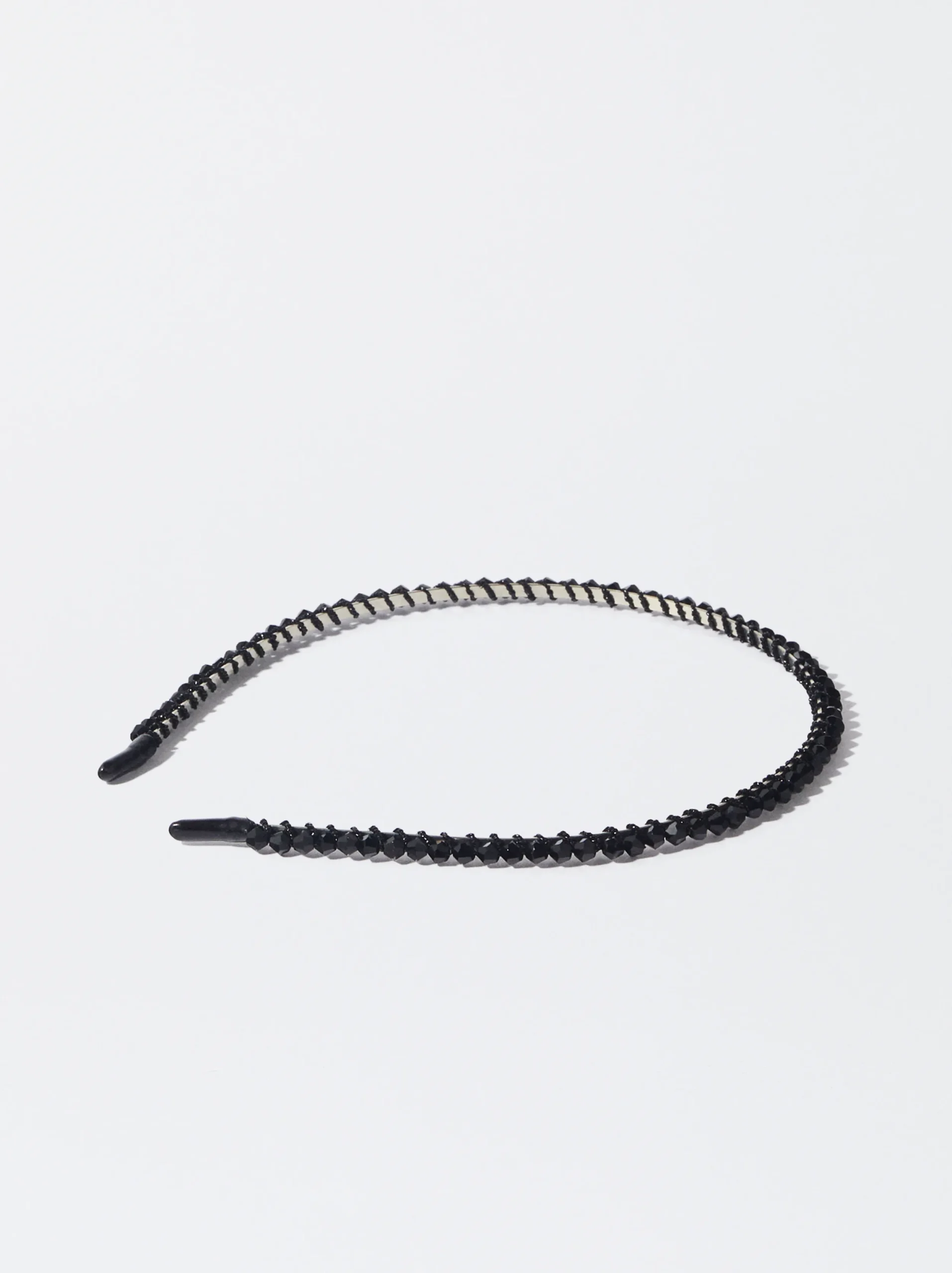 PARFOIS Diadema Fina Con Cristales Negro Fashion