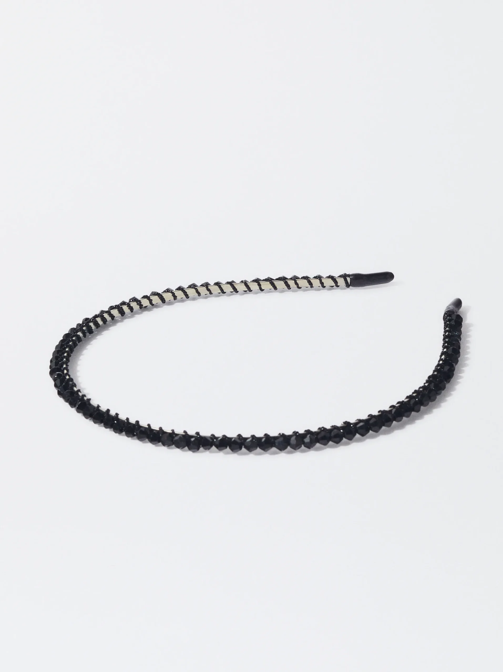 PARFOIS Diadema Fina Con Cristales Negro Fashion