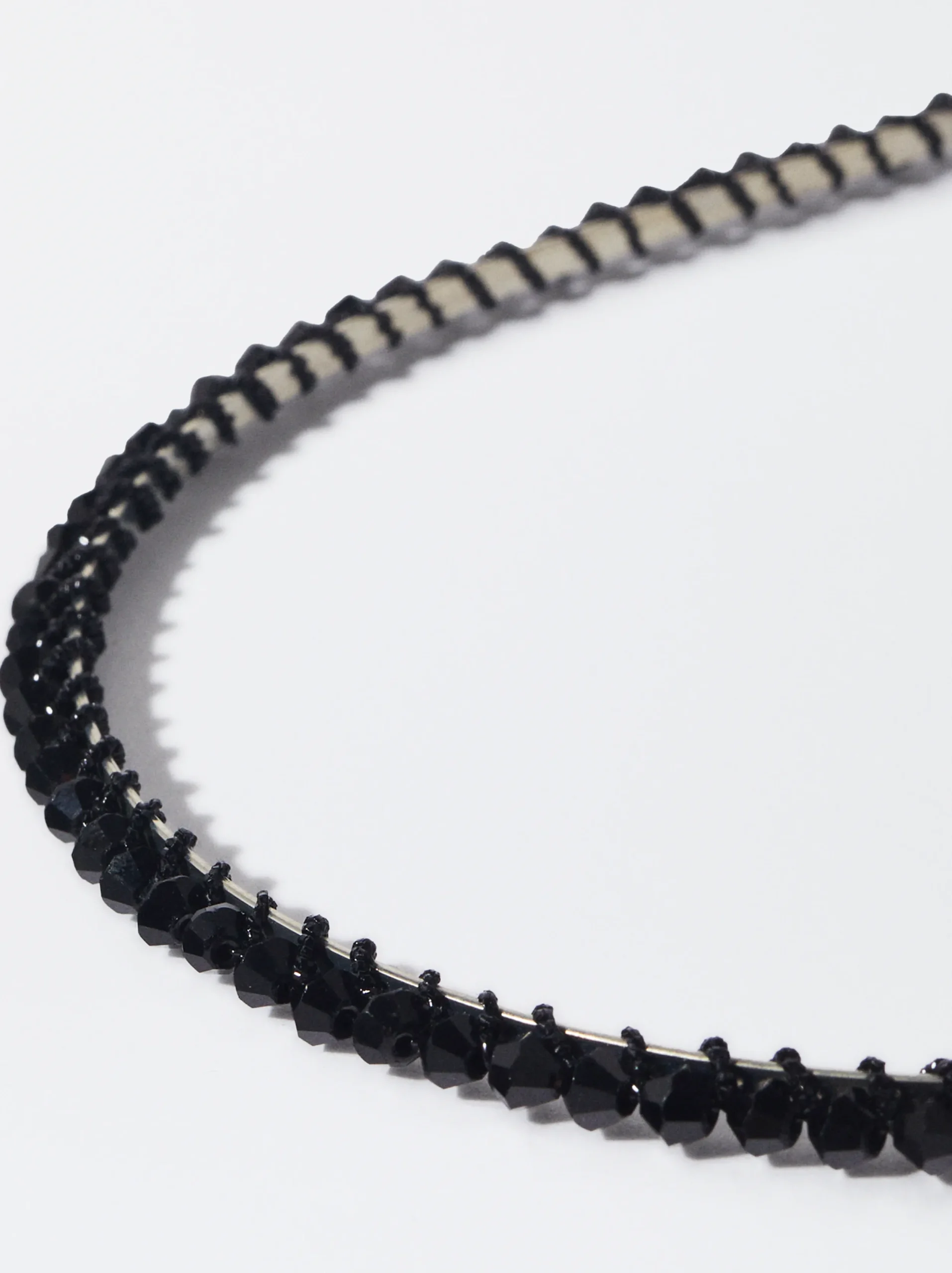 PARFOIS Diadema Fina Con Cristales Negro Fashion