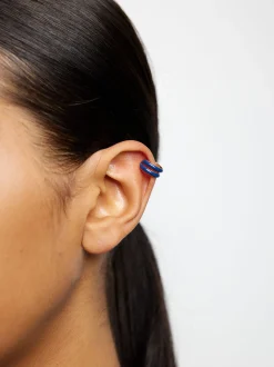 PARFOIS Ear Cuff Con Esmalte Azul Marino Hot