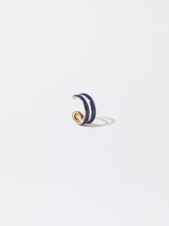 PARFOIS Ear Cuff Con Esmalte Azul Marino Hot