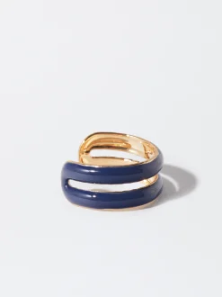 PARFOIS Ear Cuff Con Esmalte Azul Marino Hot
