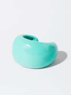 PARFOIS Ear Cuff De Resina Verde Shop