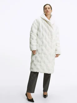 PARFOIS Exclusivo Online - Abrigo Largo Acolchado Blanco New