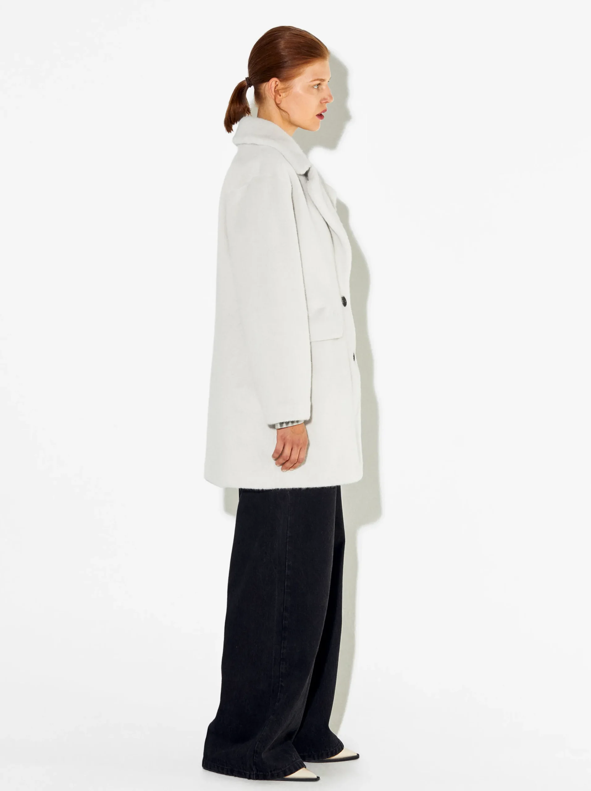 PARFOIS Exclusivo Online - Abrigo De Pelo Bolsillos Solapa Crudo Best Sale