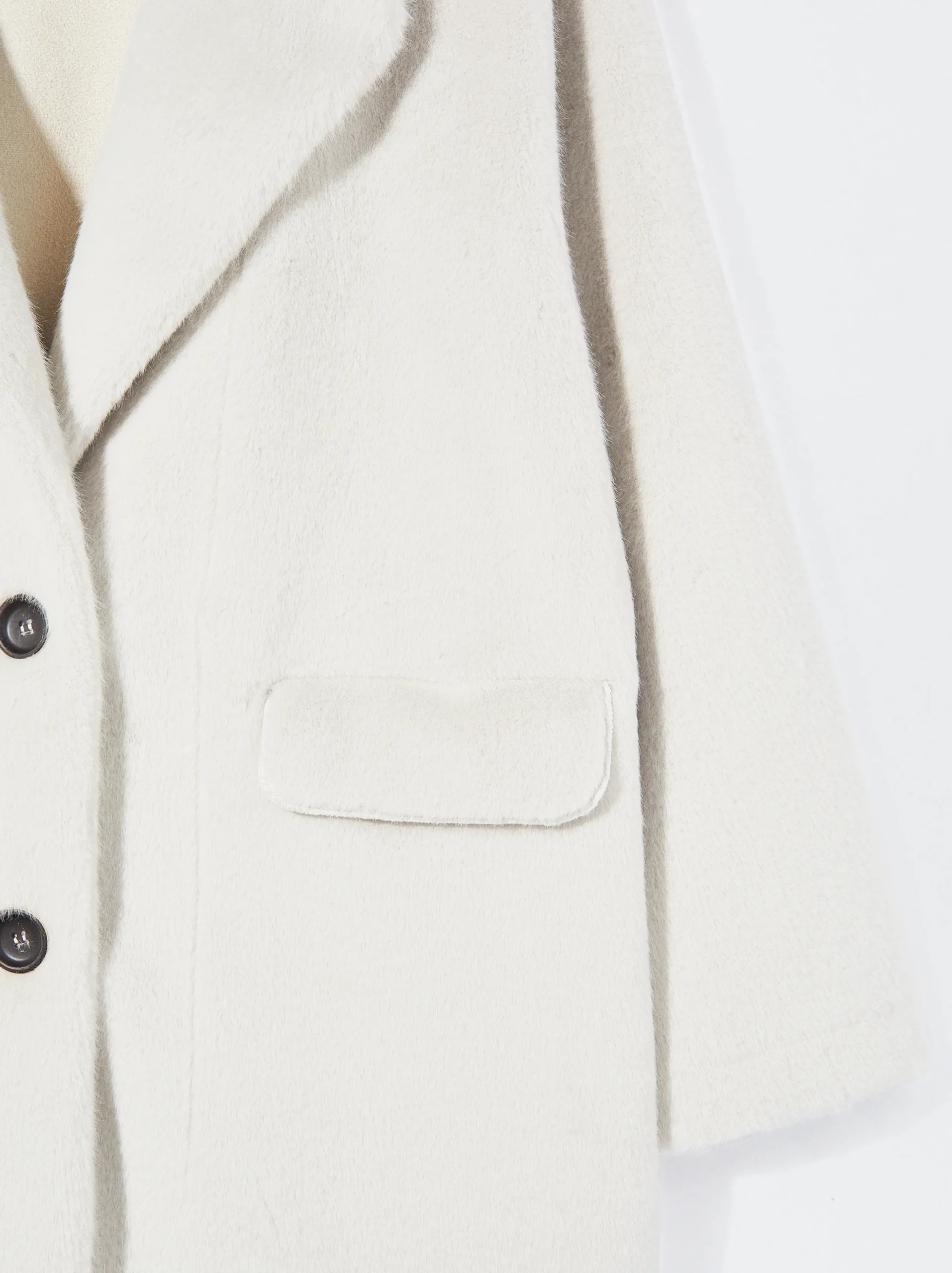 PARFOIS Exclusivo Online - Abrigo De Pelo Bolsillos Solapa Crudo Best Sale