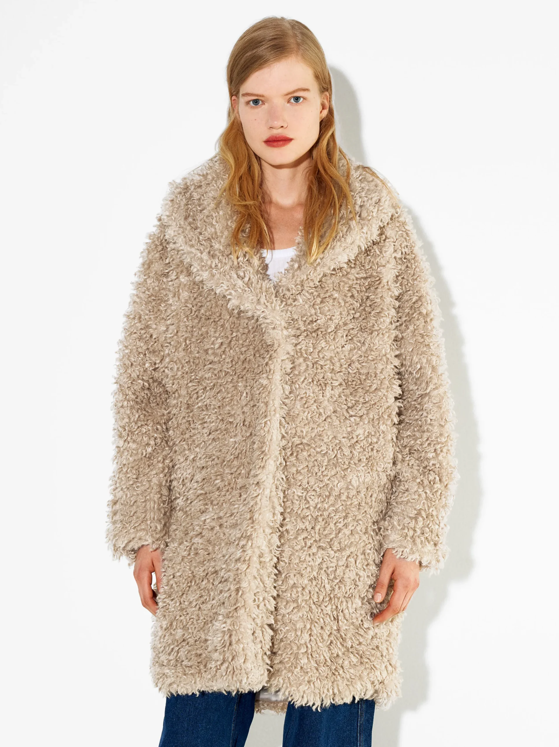 PARFOIS Exclusivo Online - Abrigo Largo De Pelo Beige Best