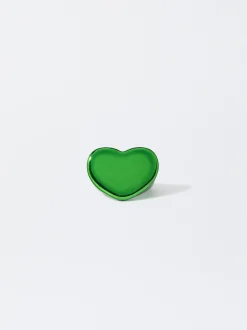 PARFOIS Exclusivo Online - Anillo Corazón Metalizado Verde Cheap