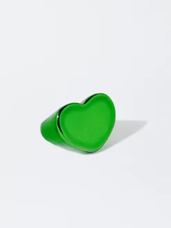 PARFOIS Exclusivo Online - Anillo Corazón Metalizado Verde Cheap