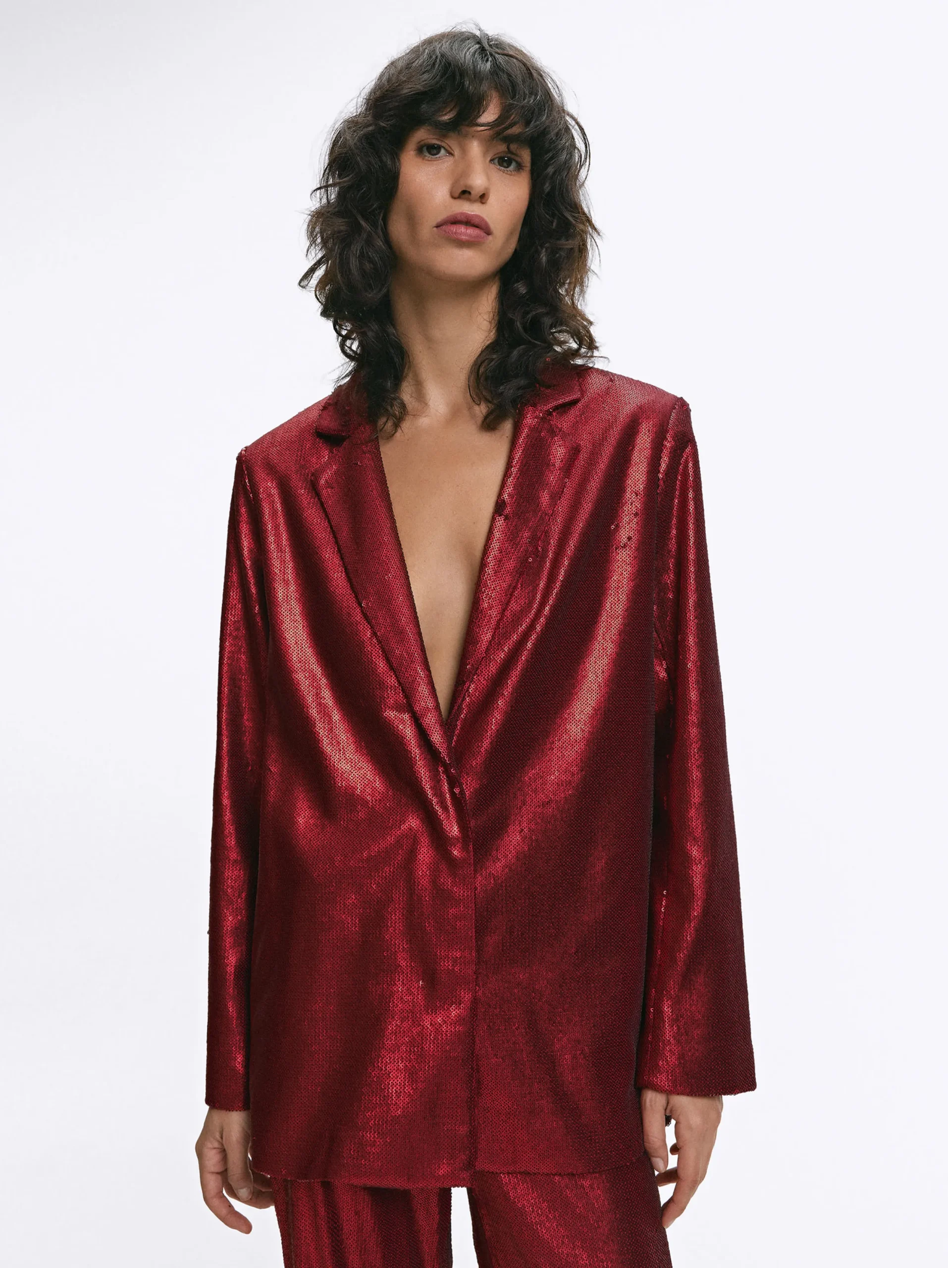 PARFOIS Exclusivo Online - Blazer De Lentejuelas Rojo Outlet