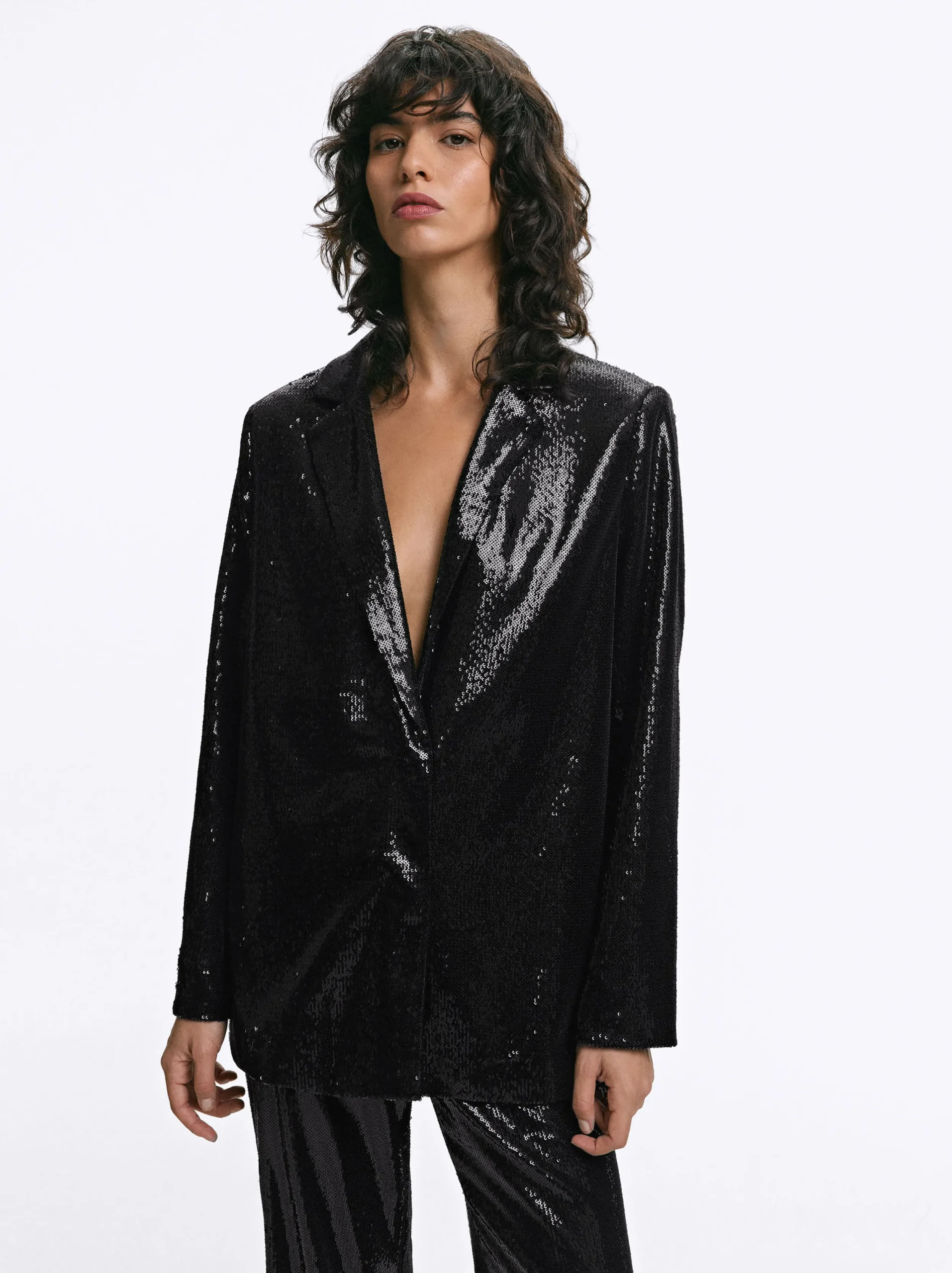 PARFOIS Exclusivo Online - Blazer De Lentejuelas Negro Fashion