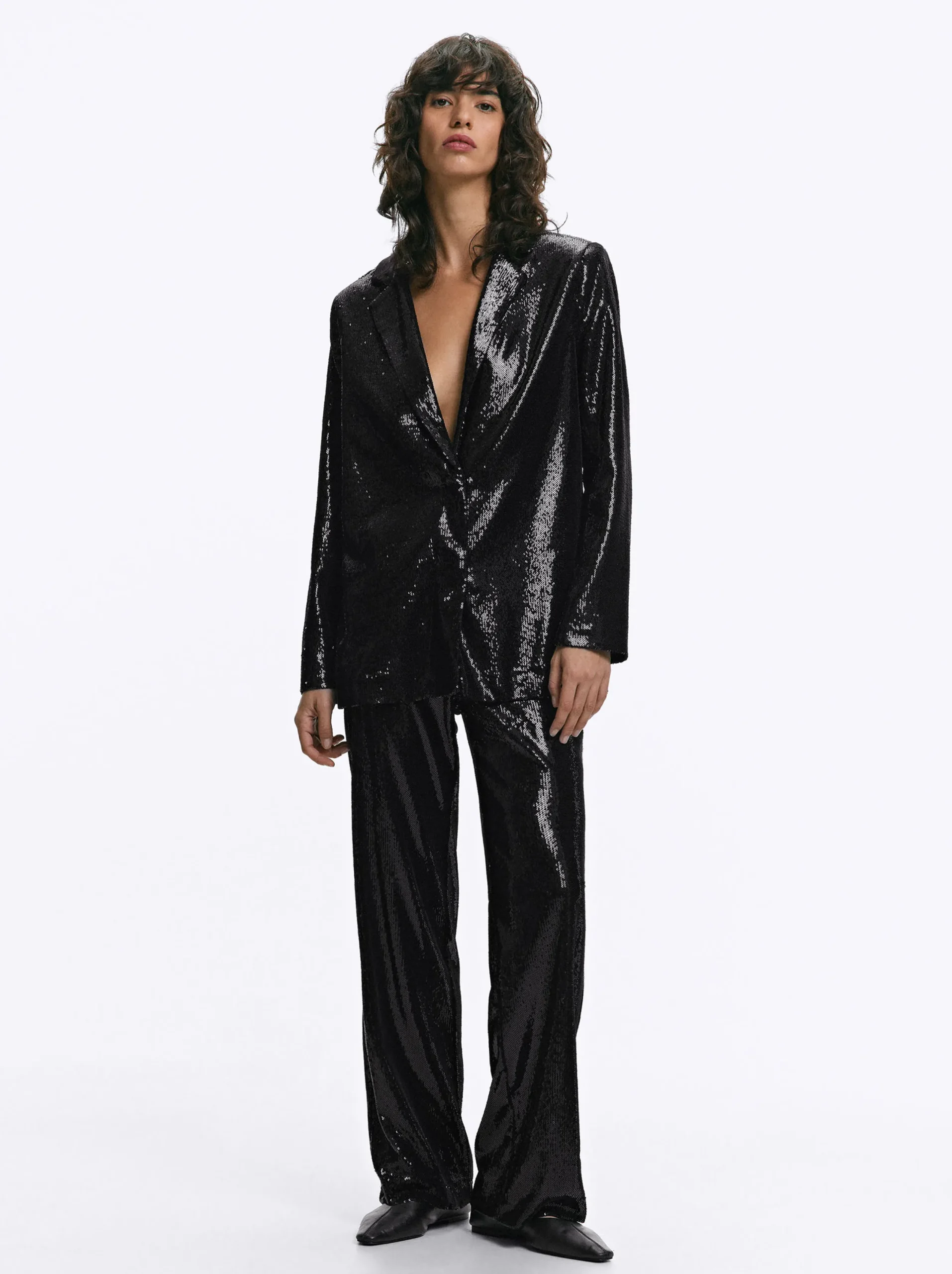 PARFOIS Exclusivo Online - Blazer De Lentejuelas Negro Fashion