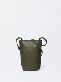 PARFOIS Exclusivo Online - Bolso Para Móvil De Piel Caqui New