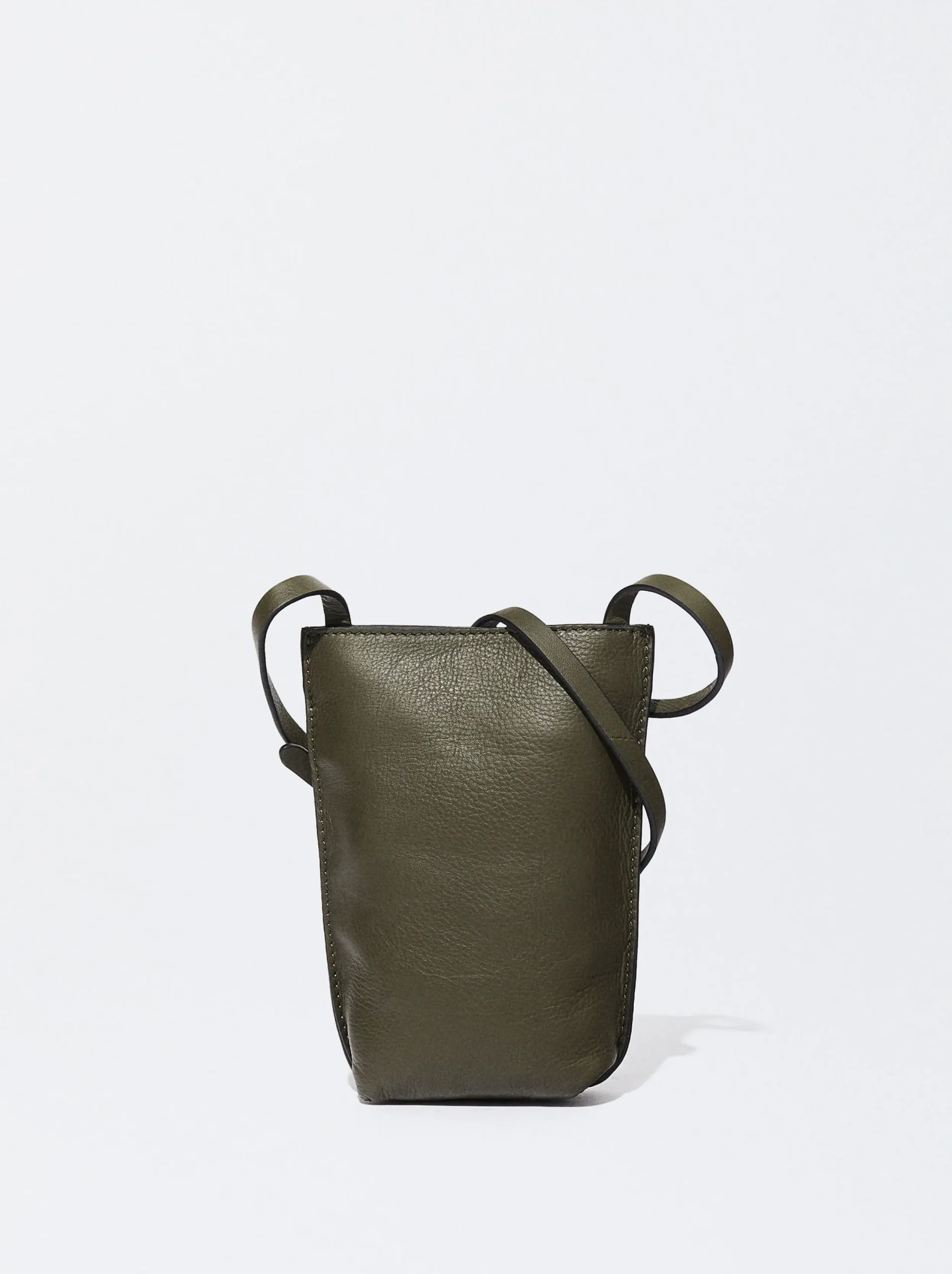 PARFOIS Exclusivo Online - Bolso Para Móvil De Piel Caqui New