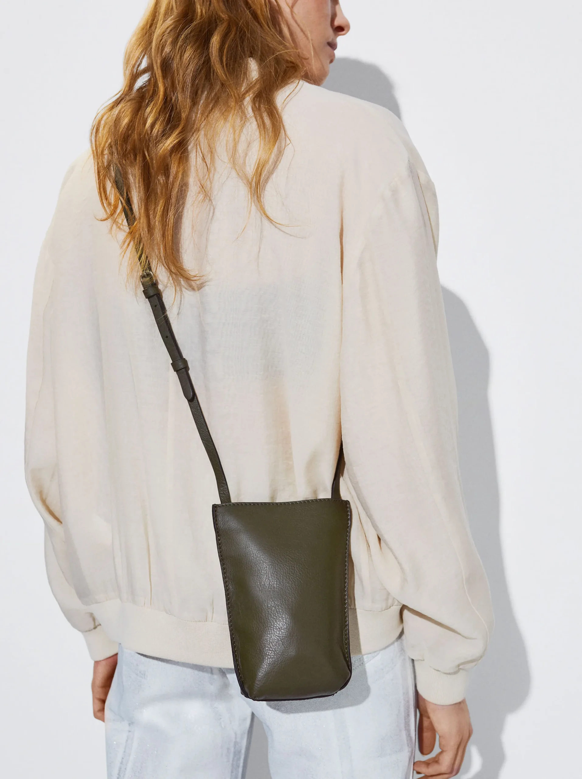 PARFOIS Exclusivo Online - Bolso Para Móvil De Piel Caqui New