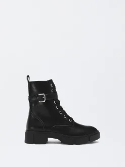 PARFOIS Exclusivo Online - Bot&iacute;n Con Cordones Y Hebilla Negro Best Sale