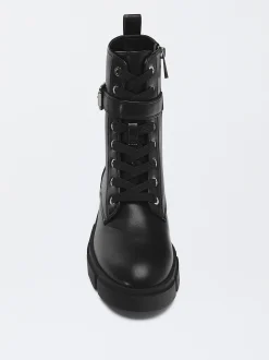 PARFOIS Exclusivo Online - Botín Con Cordones Y Hebilla Negro Best Sale